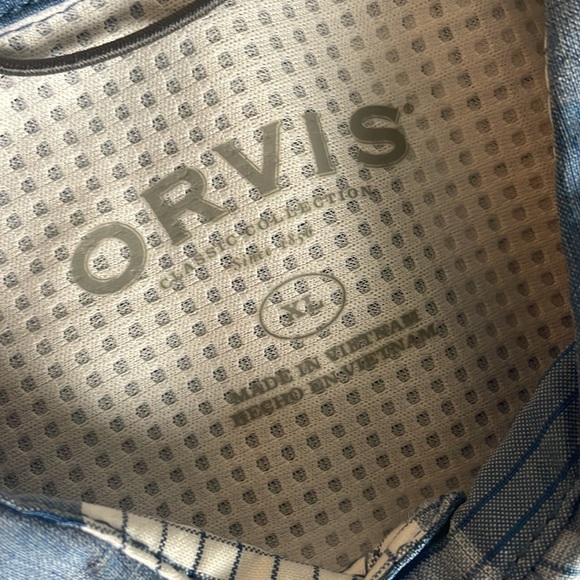 Orvis Men’s Blue & White Plaid Button Down short sleeve Shirt- XL - Picture 7 of 14
